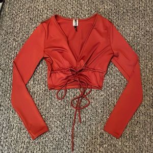 Medium Burnt Orange / Rust Red KToö crop top